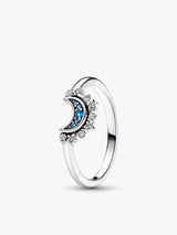 Celestial Sparkling Sun and Moon Ring Set