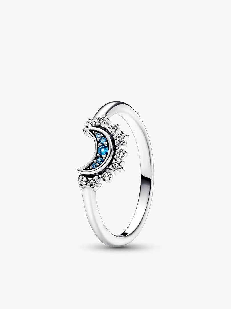 Celestial Sparkling Sun and Moon Ring Set