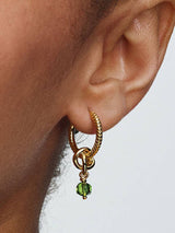 14K Gold Plated August Spring Green Eternity Circle Dangle Charm