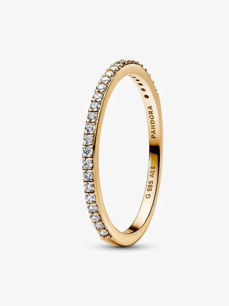 Pandora Era 14k Gold Lab-grown Diamond Half Eternity Pavé Band Ring