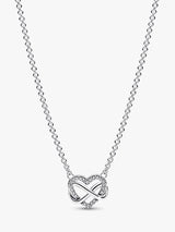 Sparkling Infinity Heart Collier Necklace