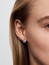 Organically Shaped Oval & Treated Freshwater Cultured Pearl Stud Earrings