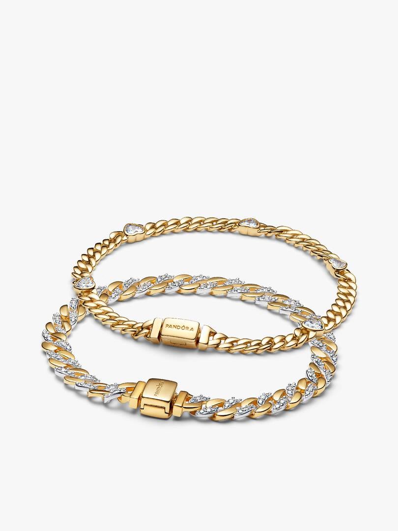 His and Hers Cuban Chain Bracelet Set