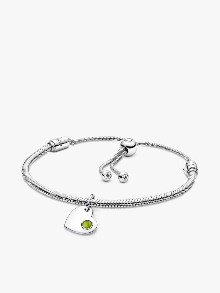 August Engravable Dangle Charm Bracelet