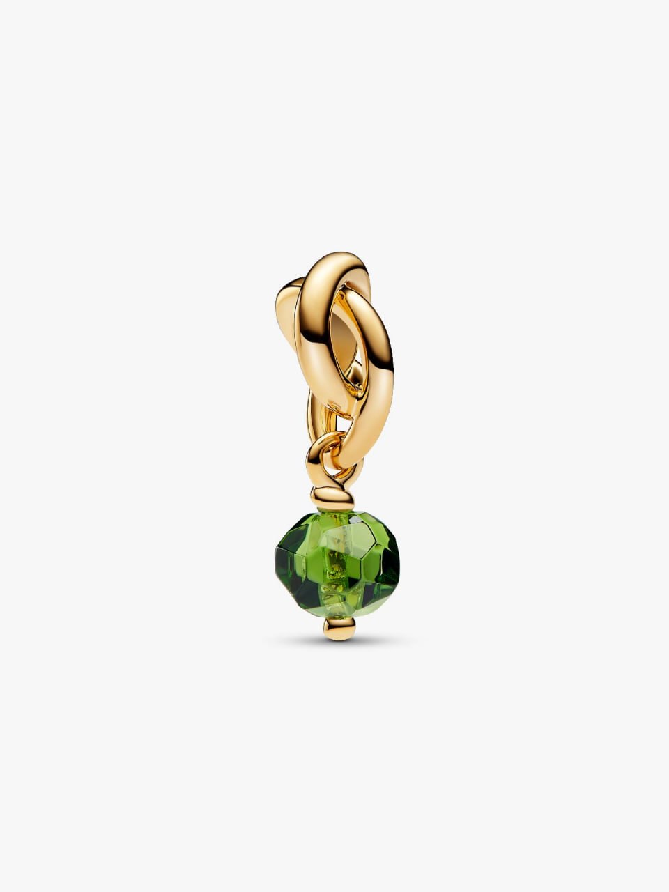 14K Gold Plated August Spring Green Eternity Circle Dangle Charm