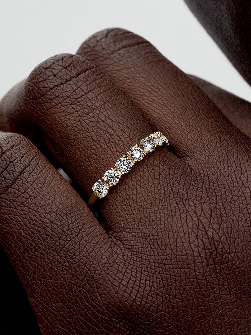 Pandora Era 14k White Gold Lab-grown Diamond Half Eternity Band Ring