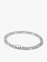His and Hers Cuban Chain Heart and Oval Bracelet Set