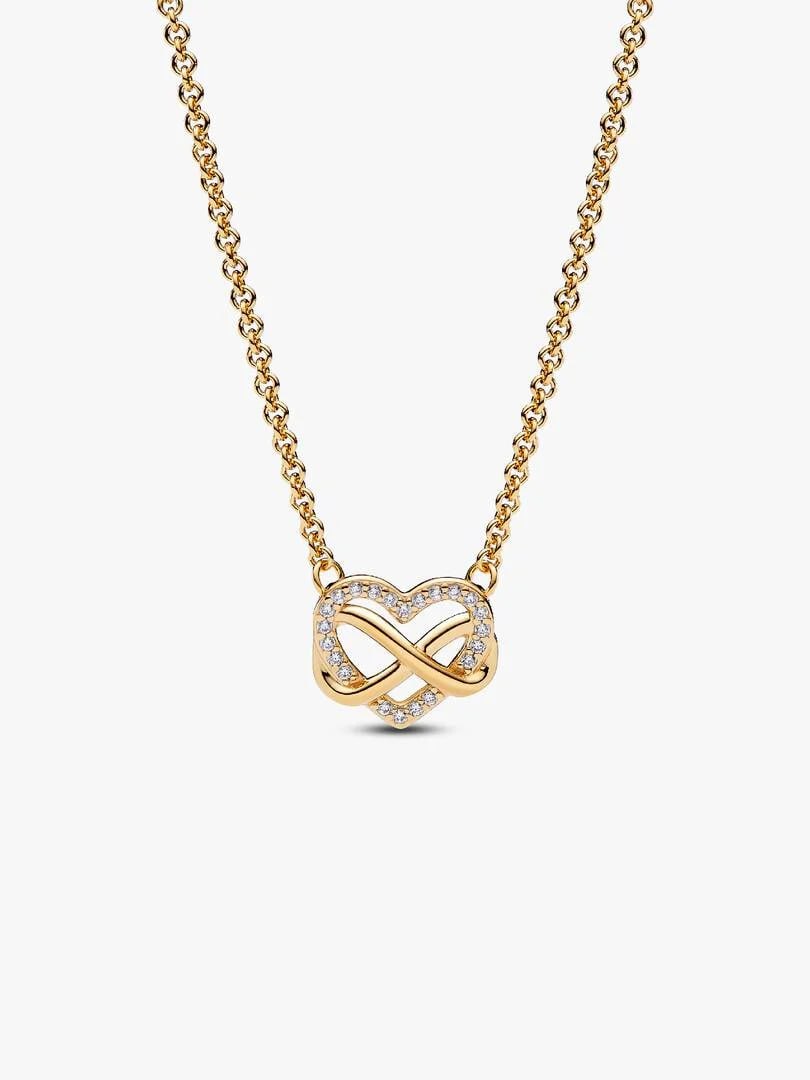 Sparkling Infinity Heart Collier Necklace