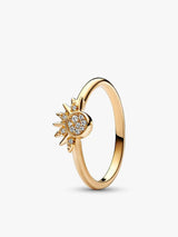 Celestial Sparkling Sun and Moon Ring Set
